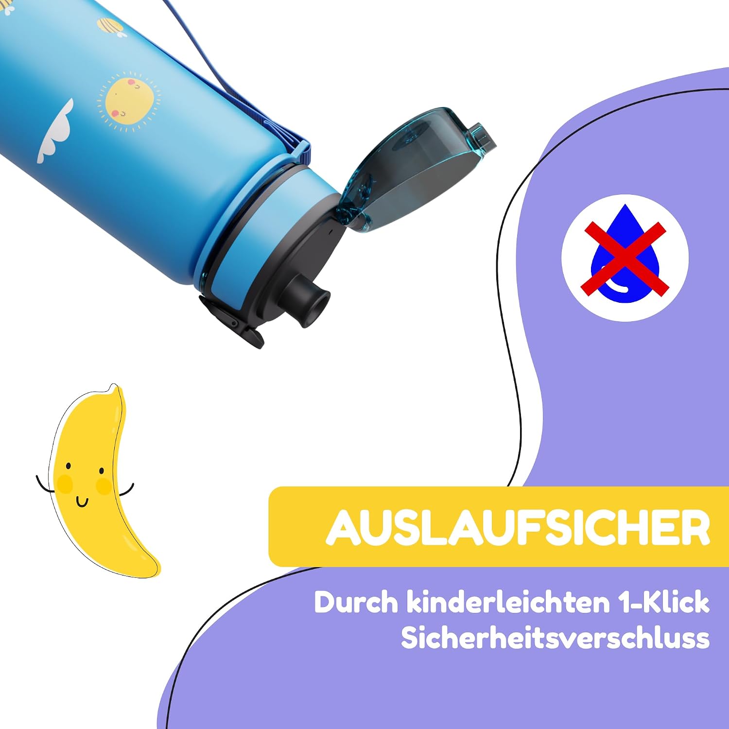 Detalle 2 de schmatzfatz Trinkflasche Kinder 500ml Auslaufsicher