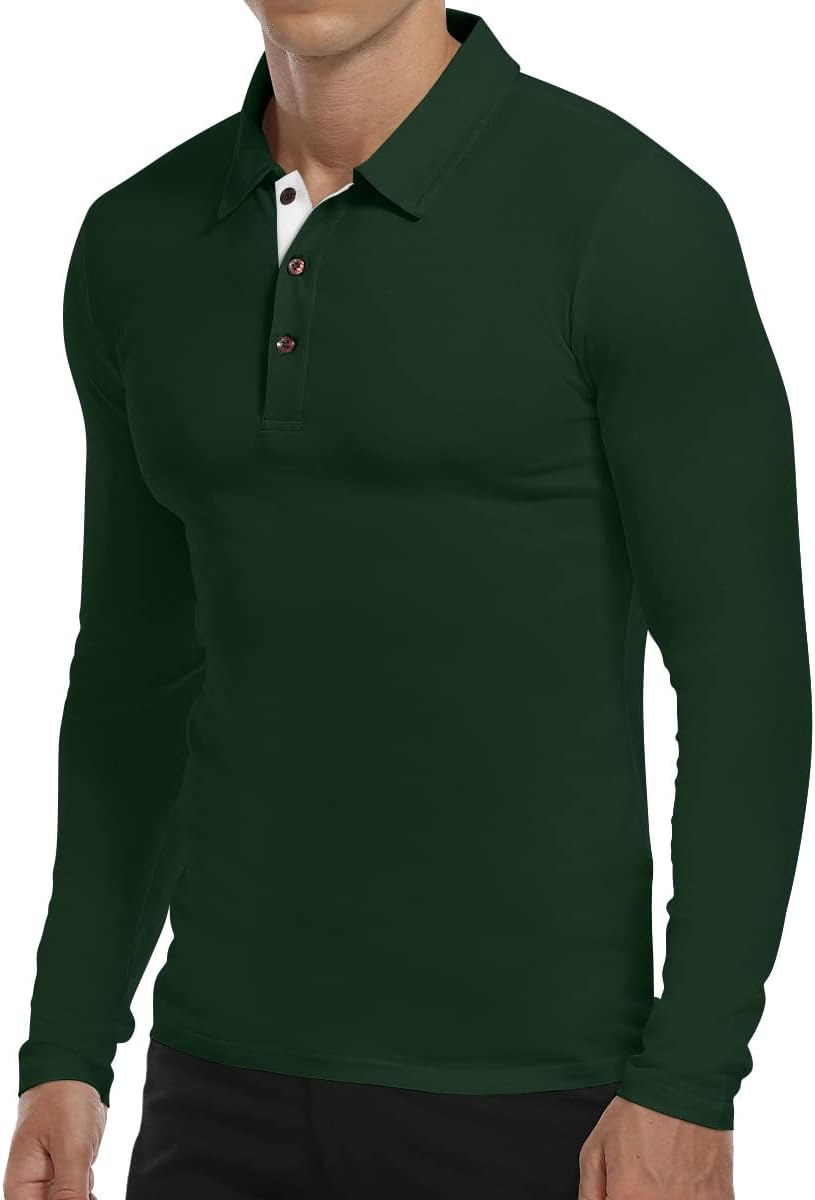 Detalle 2 de KUYIGO Polo Homme à Manches Longues ou Courtes – T-shirt basique sport polyvalent