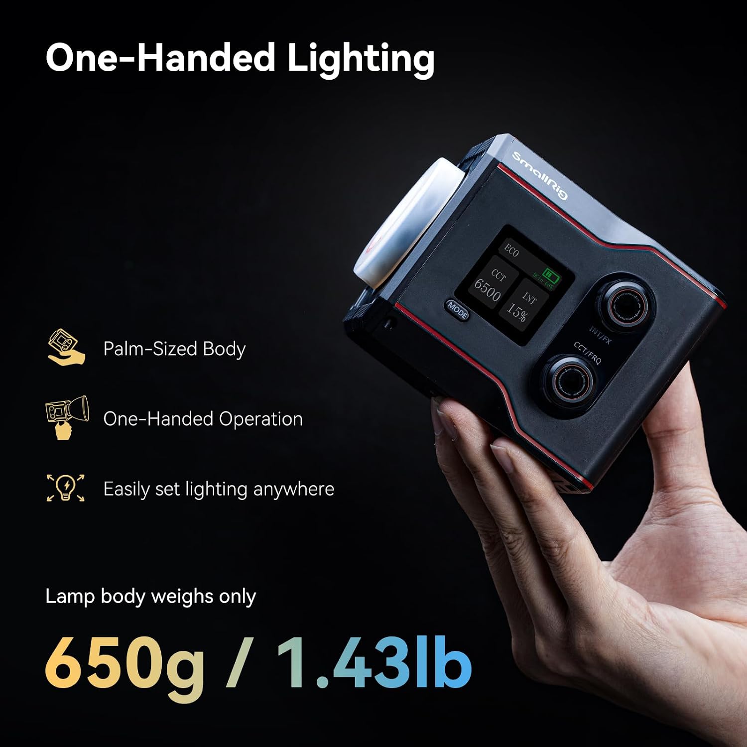 Thumbnail 4 de SmallRig RC 60B COB Video Light with Built-in 3400mAh Battery & Type-C PD Fast Charging (4376)