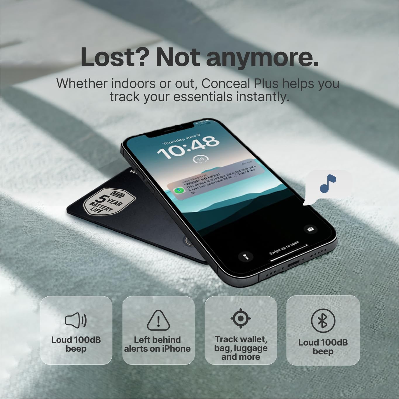Detalle de Conceal Plus Slim Tracker 5‑Year Battery