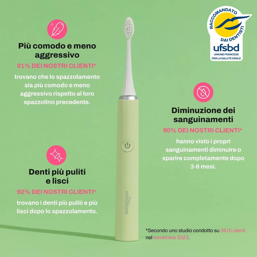 Thumbnail 1 de My Variations Spazzolino da denti elettrico sonico: autonomia di un mese, 5 modalità e testina Dupont