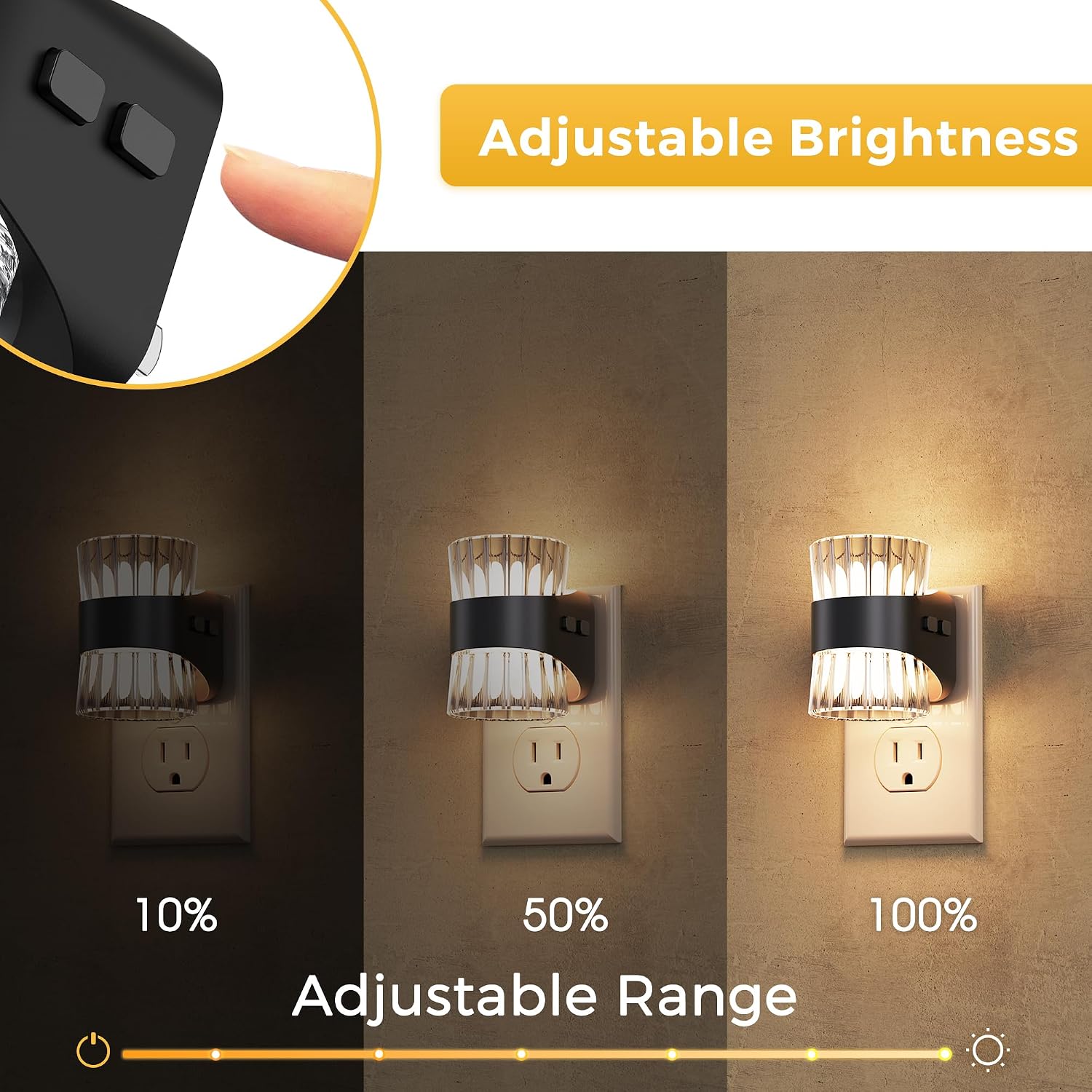 Detalle 2 de L LOHAS LED Night Lights, 2-Pack, 3 CCT, Dimmable, Dusk-to-Dawn Sensor