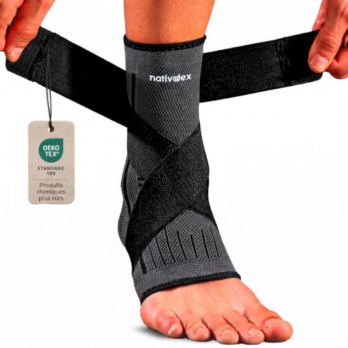 Detalle de NativoDex Chevillère Entorse: Attelle de maintien pour cheville – confort et stabilité