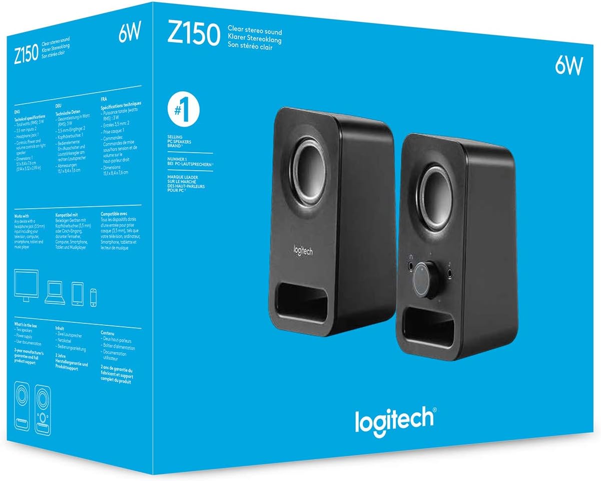 Thumbnail 5 de Logitech Z150 Enceinte PC – Son stéréo 2 haut-parleurs, 6 W (crête), entrée 3,5 mm, casque