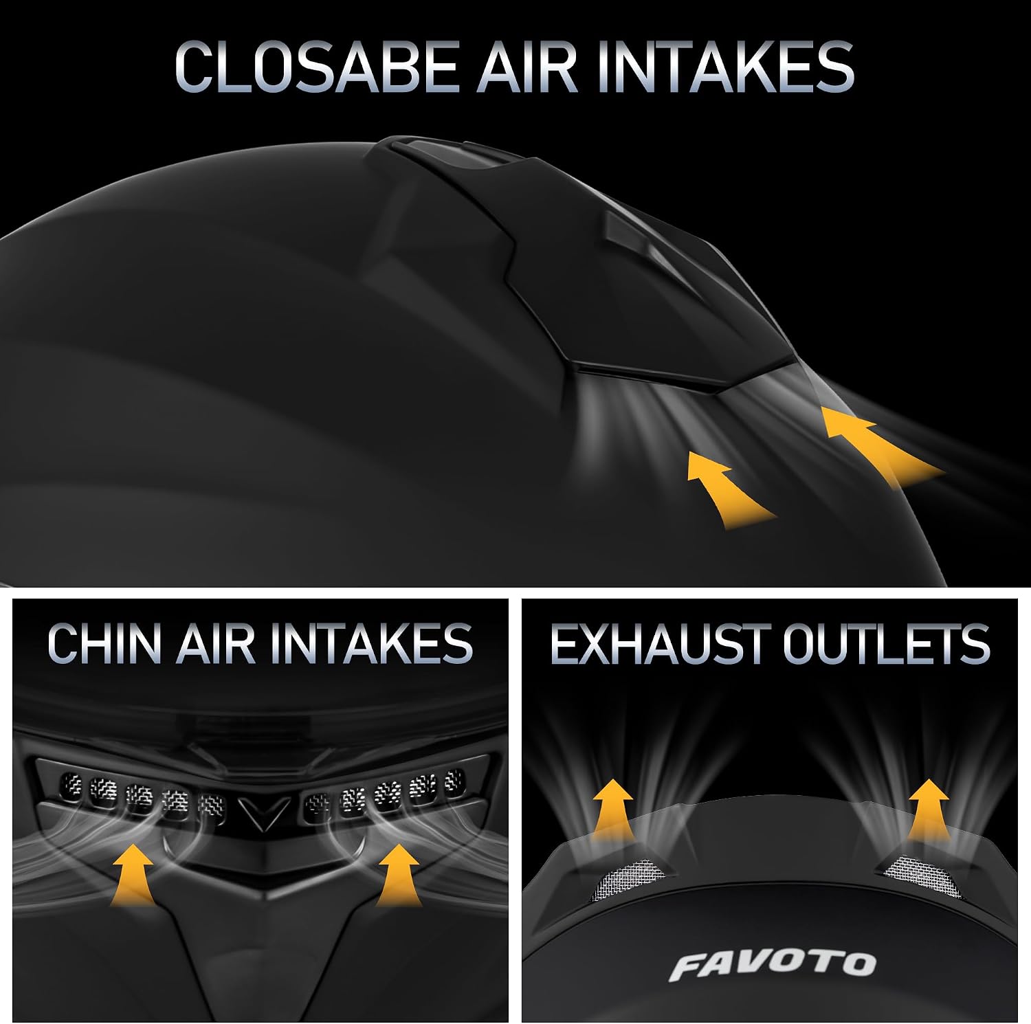 Detalle de Favoto Full Face Motorcycle Helmet with 2 Visors and Anti-Fog Film (DOT Approved), Matte Black, Size Large