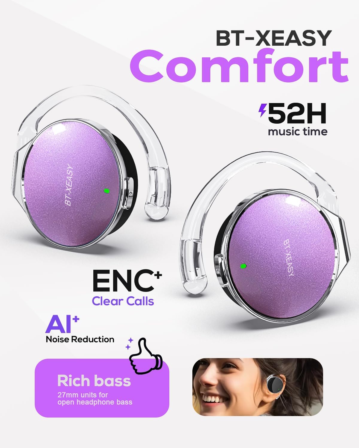Thumbnail 2 de BT-X Easy Open-Ear Bluetooth 5.4 Headphones