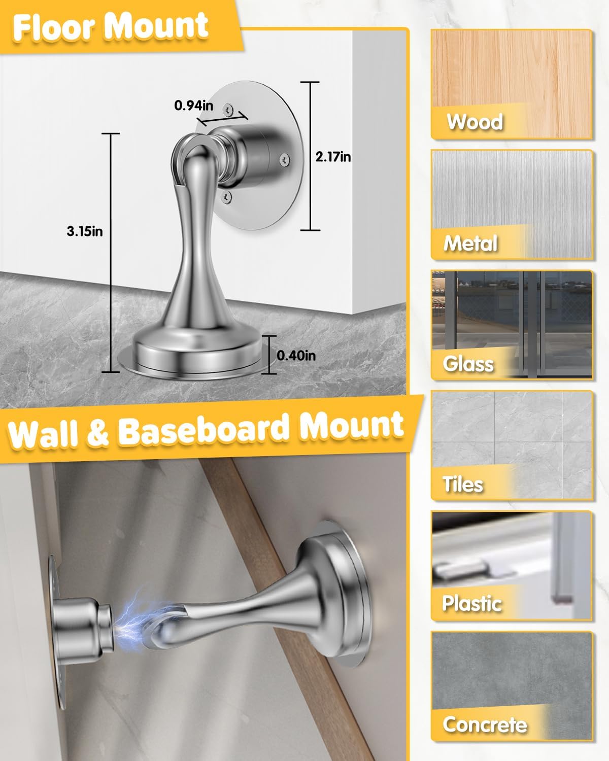 Detalle de HELEMAN Door Magnetic Door Catch 1 Pack 🚪