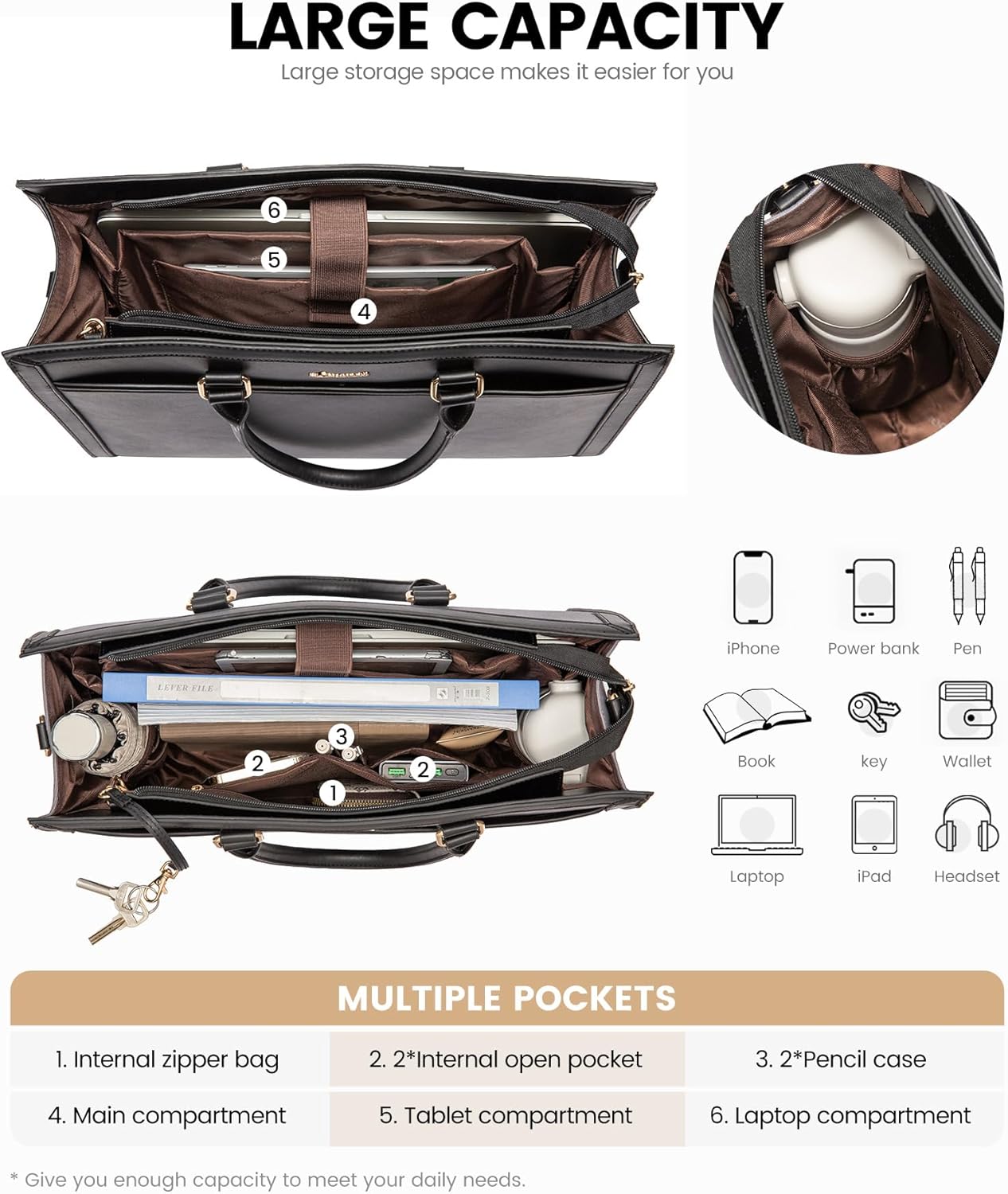 Detalle de LOVEVOOK Laptop Bag 15.6 inch