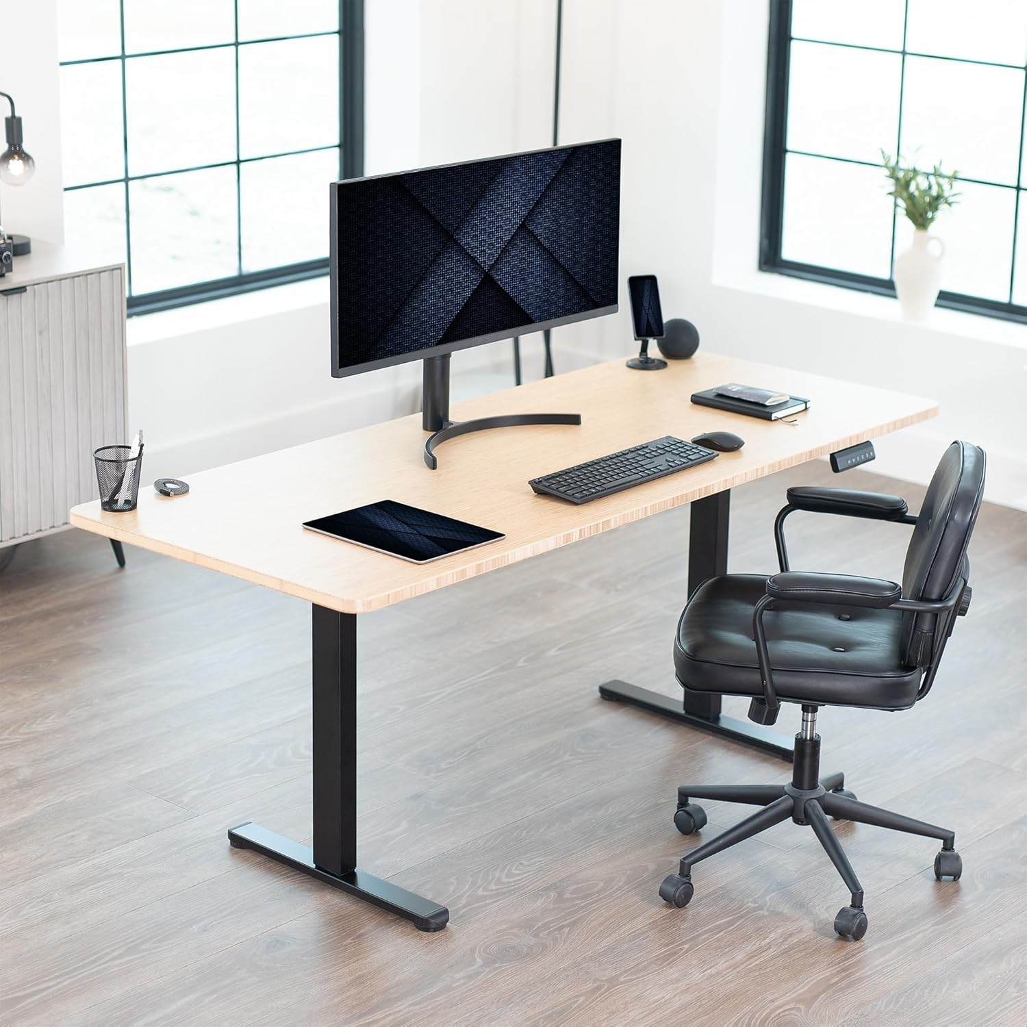 Thumbnail 6 de VIVO Cadre de Bureau Électrique Assis-Debout DESK-E-200B – Double moteur, 100 kg, jusqu’à 216x109 cm