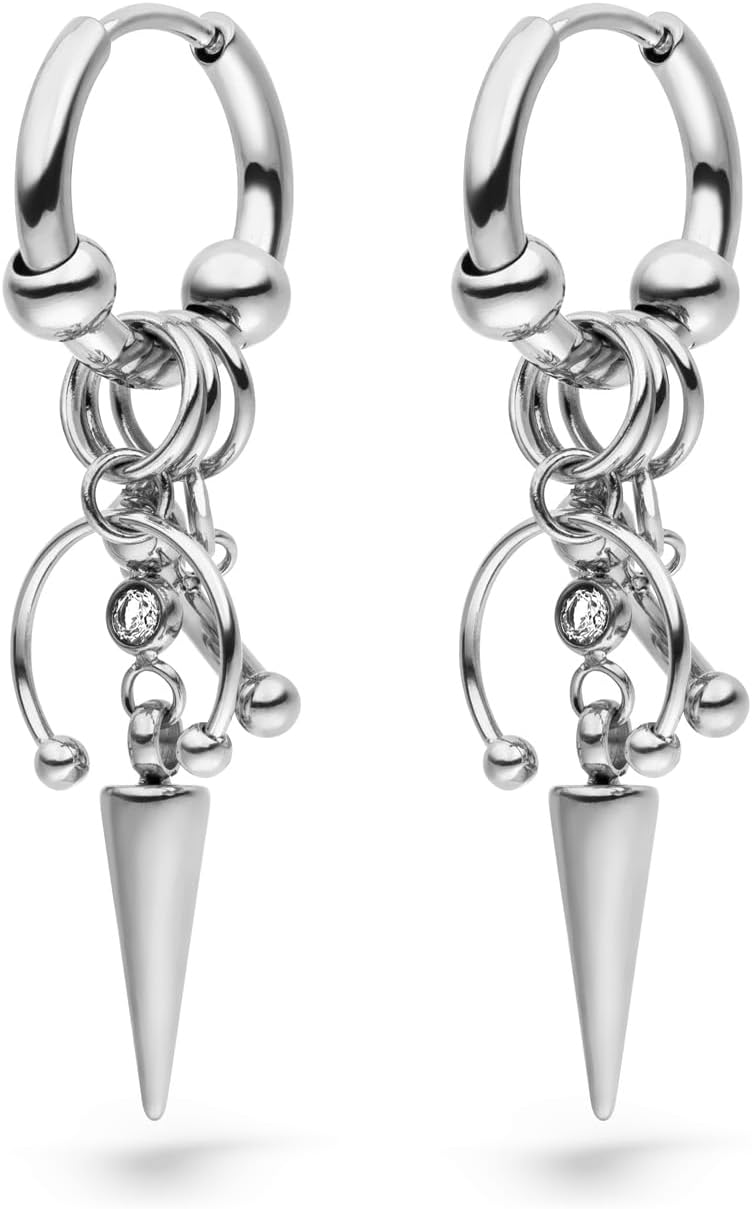 Detalle 2 de LIEBESKIND BERLIN Damen Schmuck Urban Collection: Piercing Design Creolen 3,8 cm aus Edelstahl