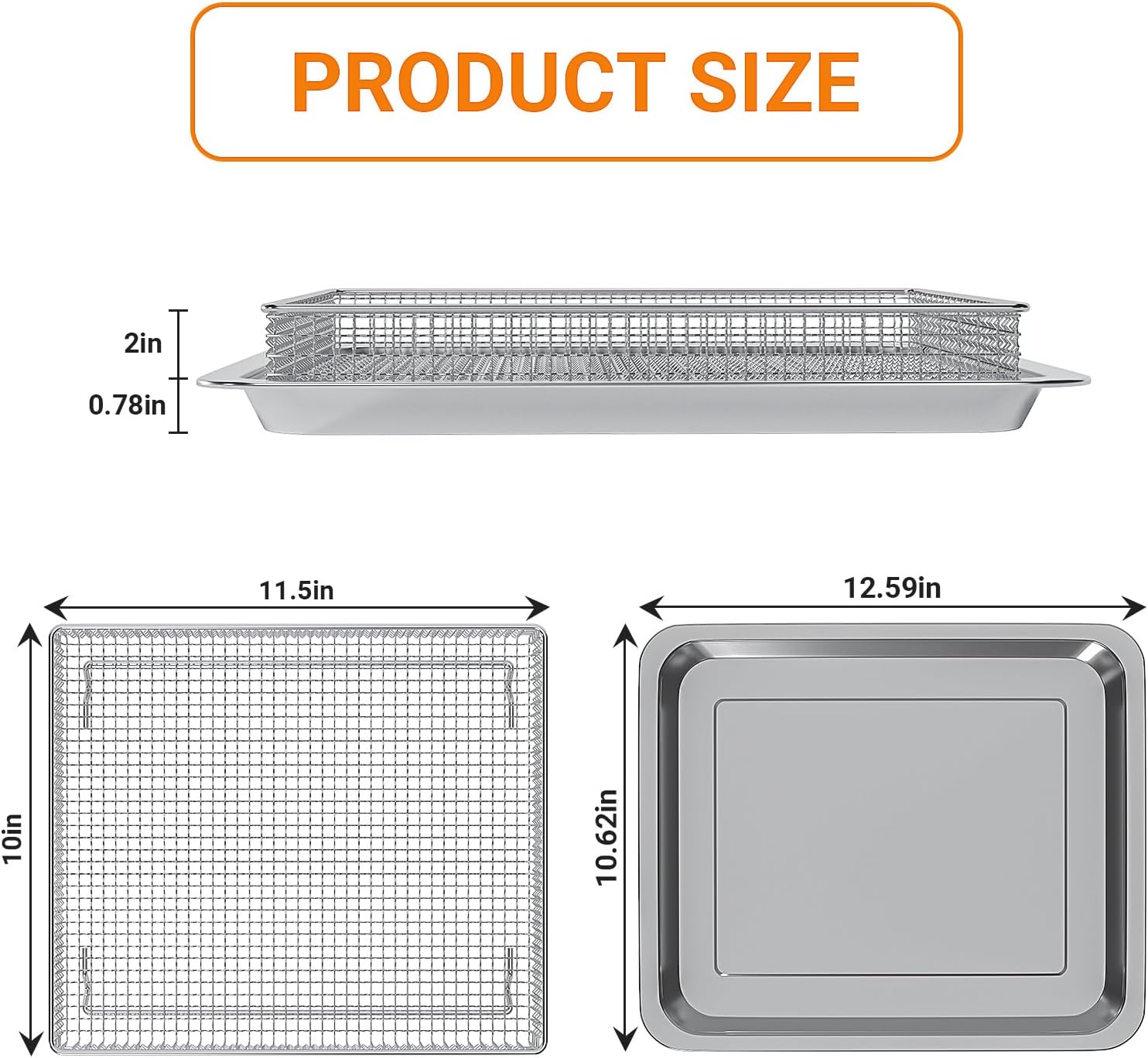 Detalle 2 de Cuisinart TOA-060 Stainless Steel Air Fryer Tray
