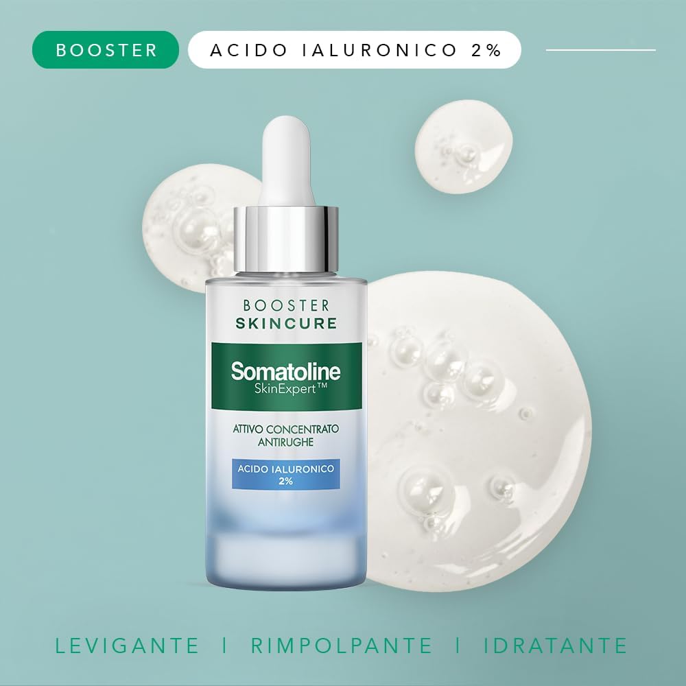 Detalle de Somatoline SkinExpert Skincure Booster Antirughe Acido Ialuronico 2% – Siero Viso 30 ml