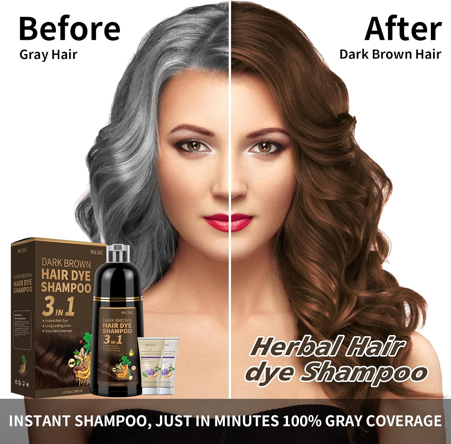 Thumbnail 4 de RILSIC Shampoo Colorante Castano Scuro 600 ml