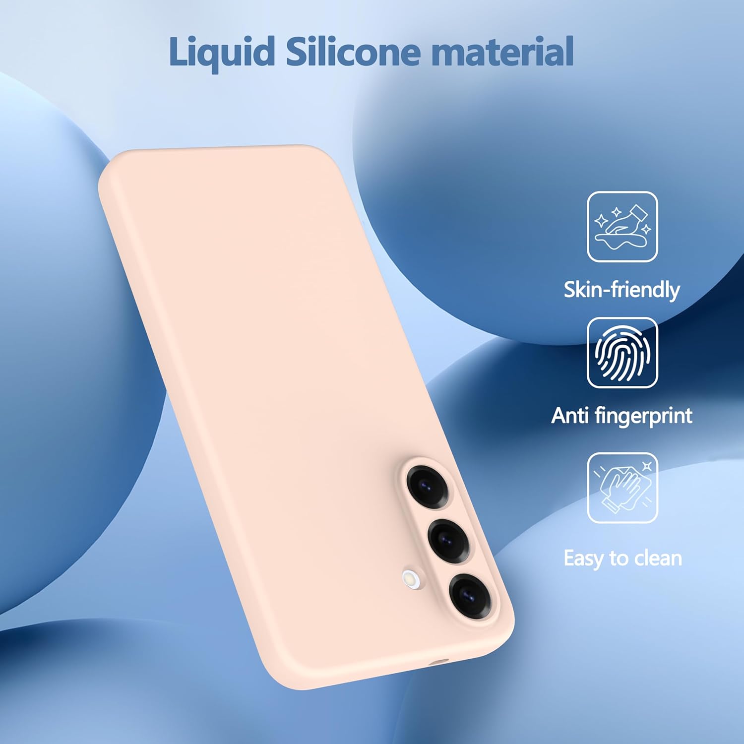 Thumbnail 1 de WFTE Cover per Samsung Galaxy S25 FE con vetro temperato (2 pezzi) e silicone liquido, rosa