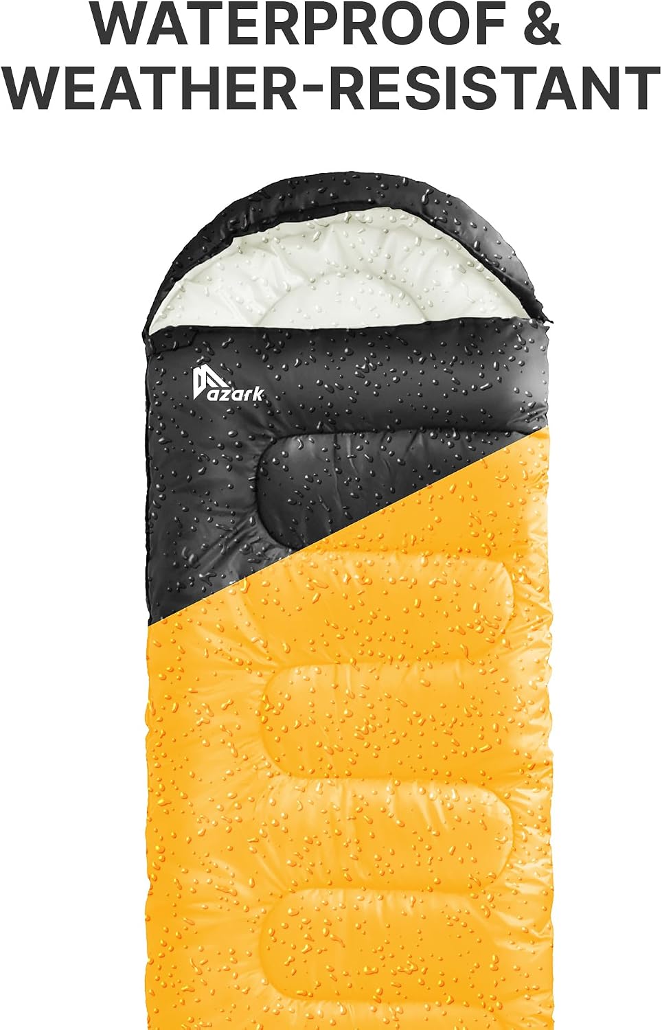 Detalle de Azark - Sac de couchage léger 4 saisons, 220 x 75 cm, 1,3 kg, imperméable et lavable en machine