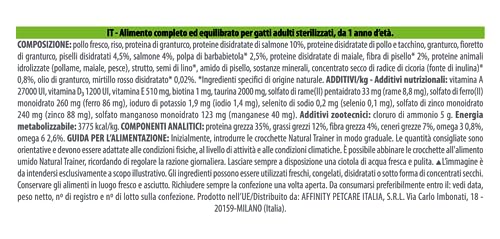 Thumbnail 7 de Trainer Natural Sterilised Adult con Salmone e Fibra di Pisello 3 Kg – alimentazione equilibrata per animali sterilizzati