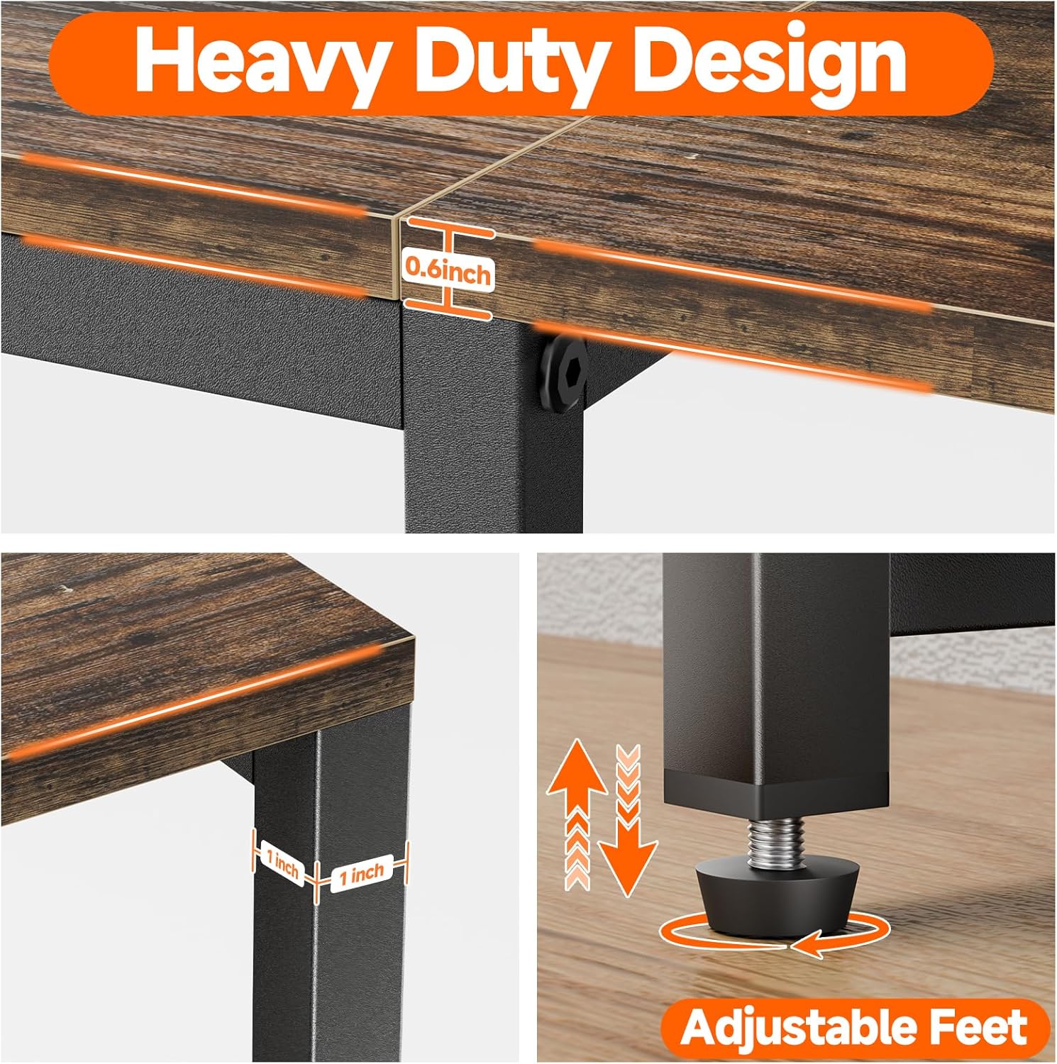Detalle de Aquzee TV Stand for 65 Inch TV – Rustic 58.3" Wide Entertainment Center with Open Storage