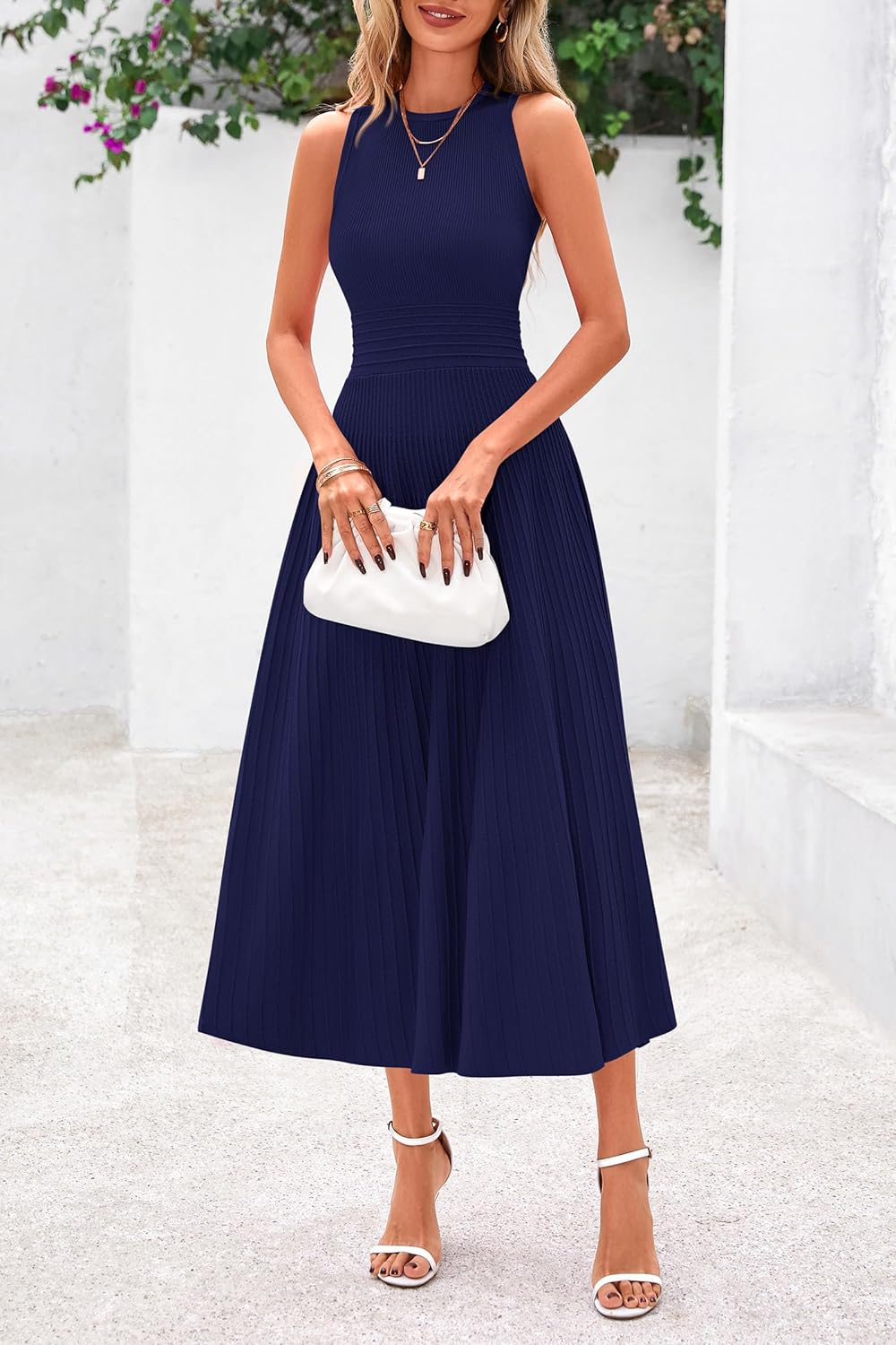 Thumbnail 6 de PRETTYGARDEN Sleeveless Pleated Midi Dress – Spring/Summer 2026