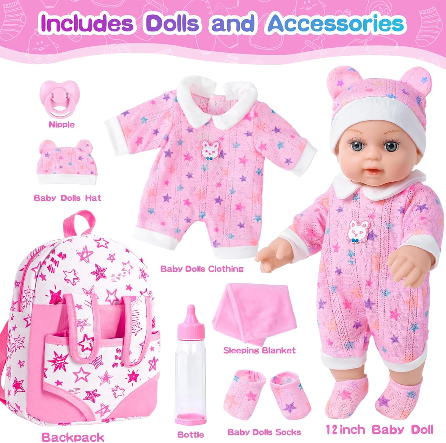 Detalle 2 de BDDOLL 12" Baby Doll for Toddlers