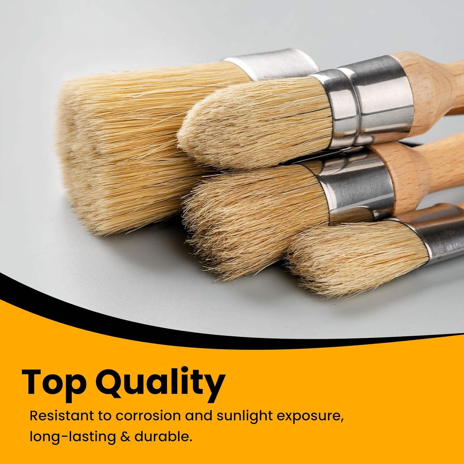 Thumbnail 6 de Mister Rui Chalk Paint Brushes Set of 4 – Small Round, Pointed, Flat, and 2.5in Oval Brush