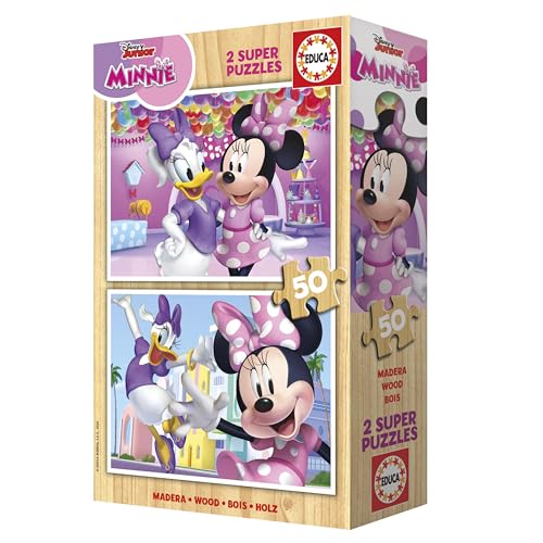 Detalle 2 de Educa - Minnie | Divertido Set de 2 Puzzles de Madera 🧩