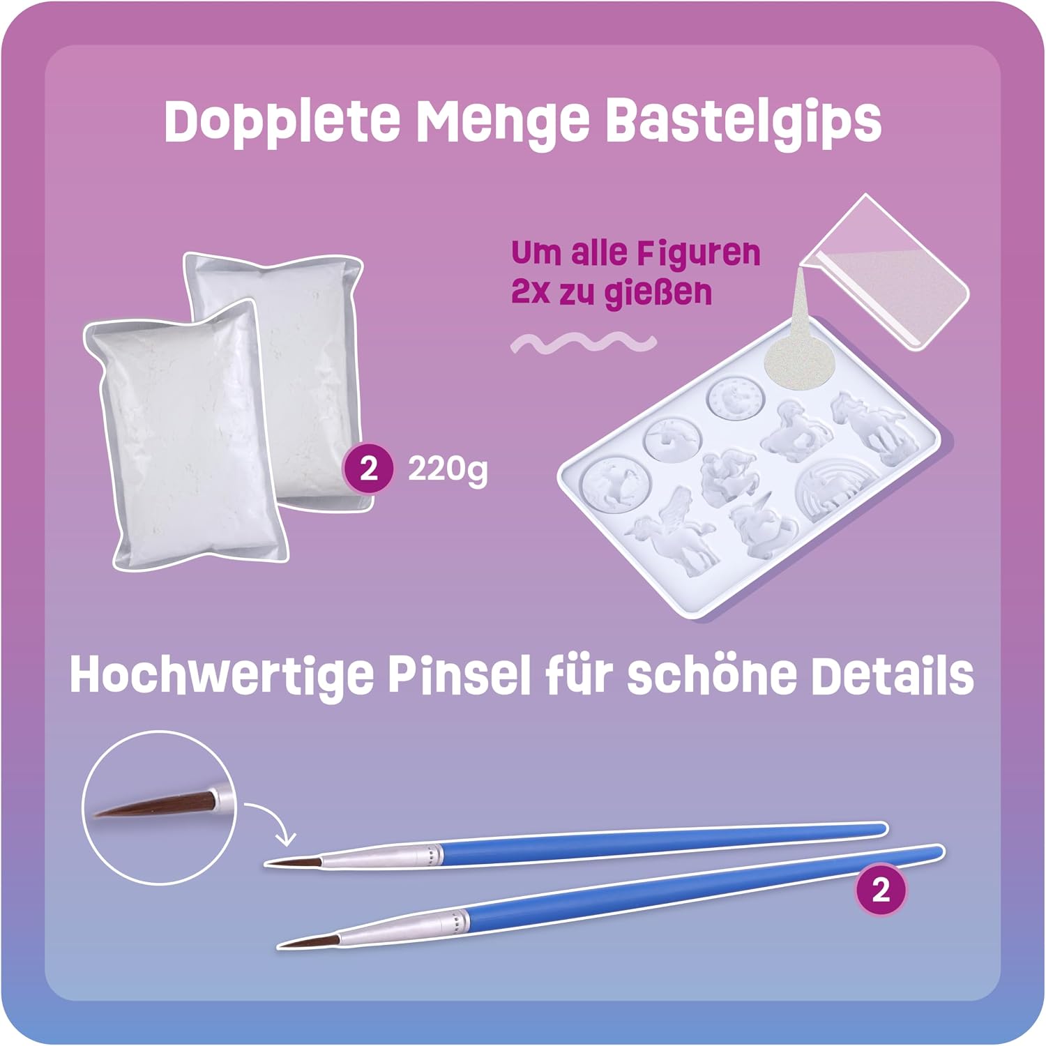 Thumbnail 6 de Smowo Pferde und Einhörner selber gießen und anmalen – Bastelset mit 10 Gipsfiguren für Kinder