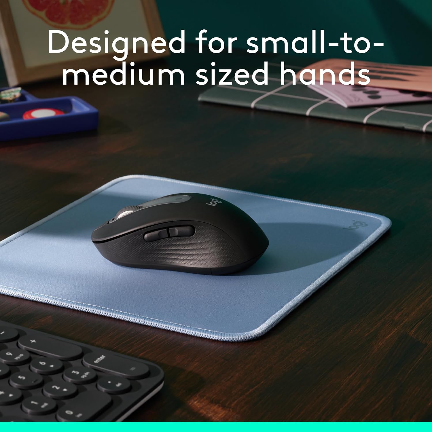 Detalle de Logitech Signature M650 (910-006268) Wireless Mouse, Black, Silent Clicks