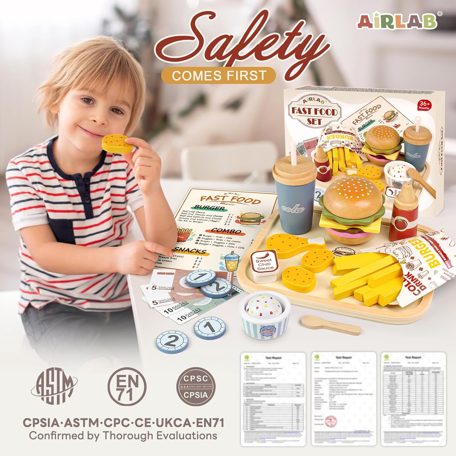 Detalle de Airlab play food set 37 piece toy