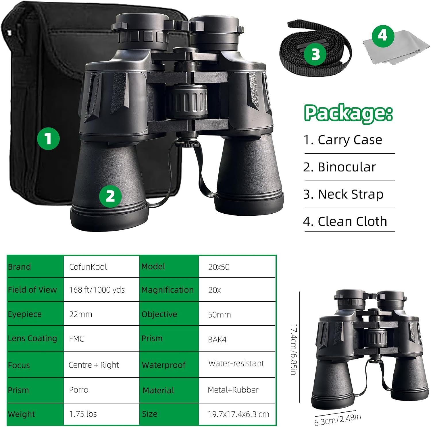 Thumbnail 5 de 20x50 Binoculars for Adults High Power