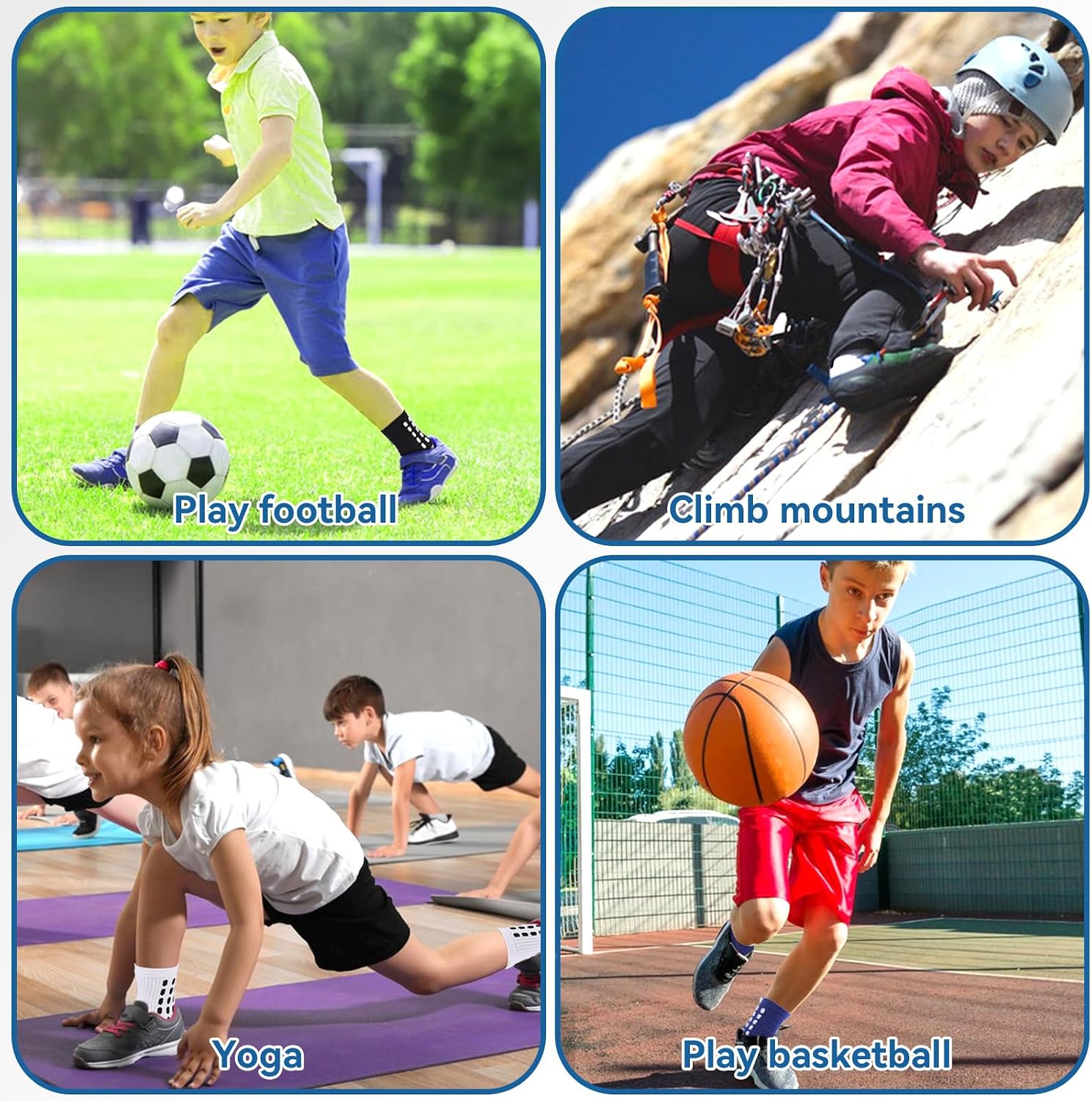 Thumbnail 5 de ZXOLDZX Kids Grip Soccer Socks, 3 Pairs