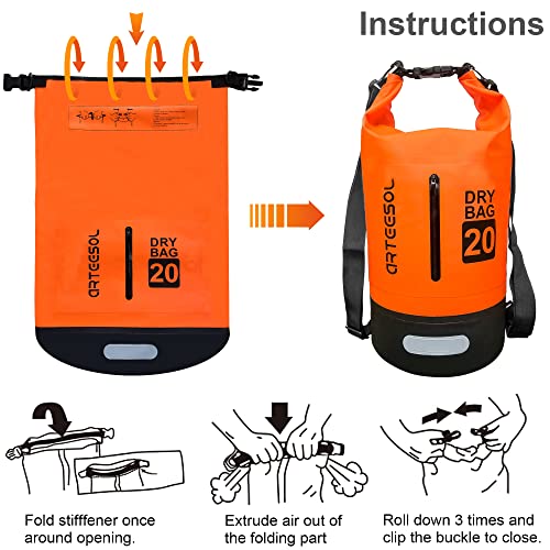 Detalle de Blackace arteesol Waterproof Dry Bag 5L/10L/20L/30L – versatile waterproof bag for kayaking, rafting and outdoor adventures