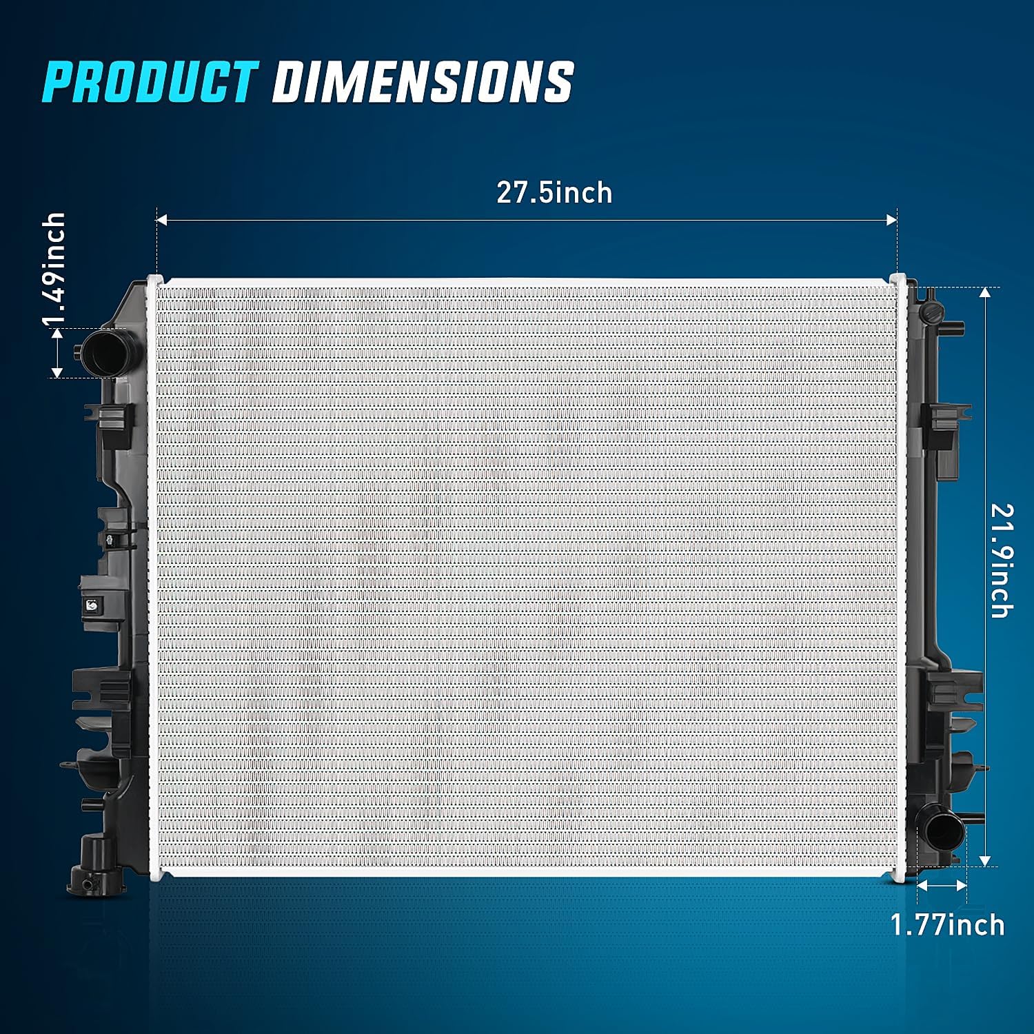 Thumbnail 3 de Nilight Aluminum Radiator Replacement for Dodge Ram 1500 (2009–2018) and Ram 2500 (2010–2013) — OEM-Like Fit