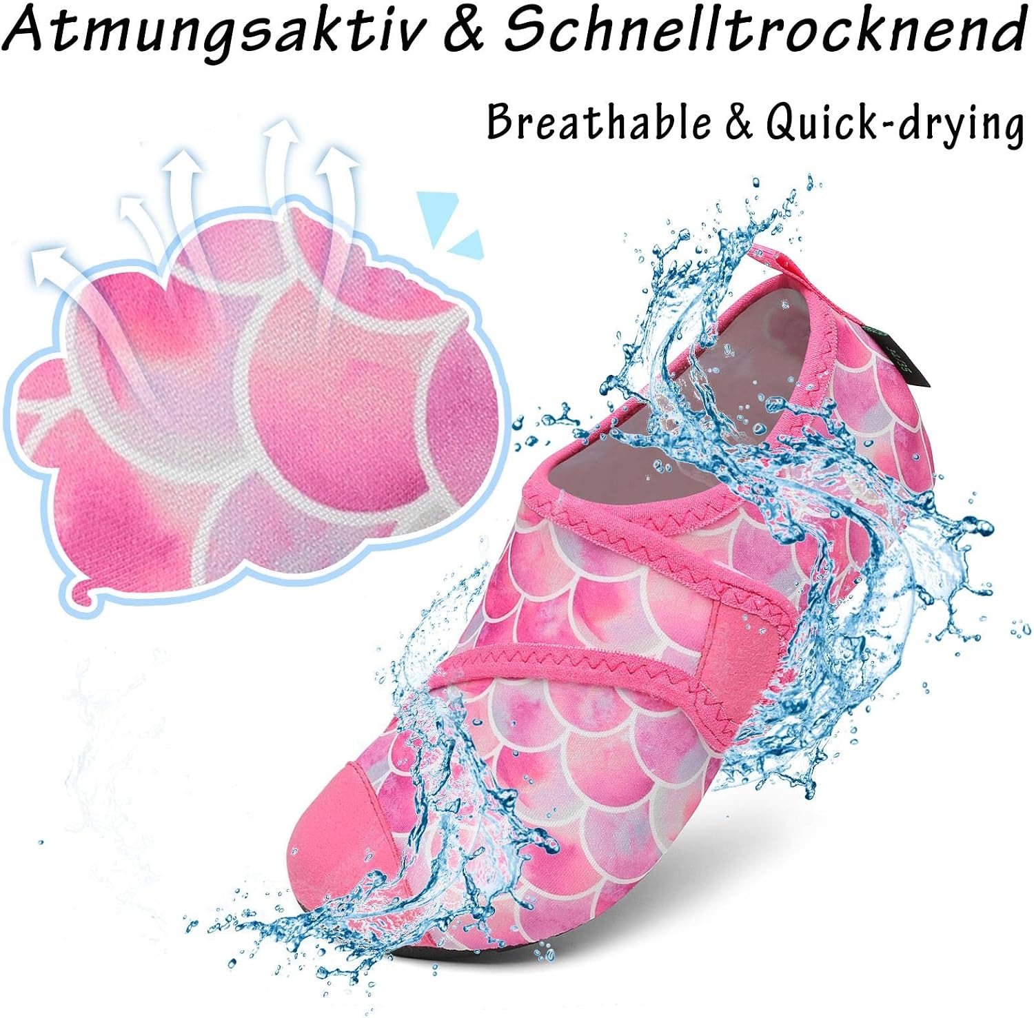 Detalle 2 de SAGUARO Badeschuhe für Kinder – Aquaschuhe, Mädchen und Jungen, leicht & rutschfest