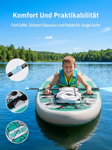 Detalle de Niphean Stand Up Paddling Board mit Sitz – KIND SUP-Set mit komplettem Zubehör