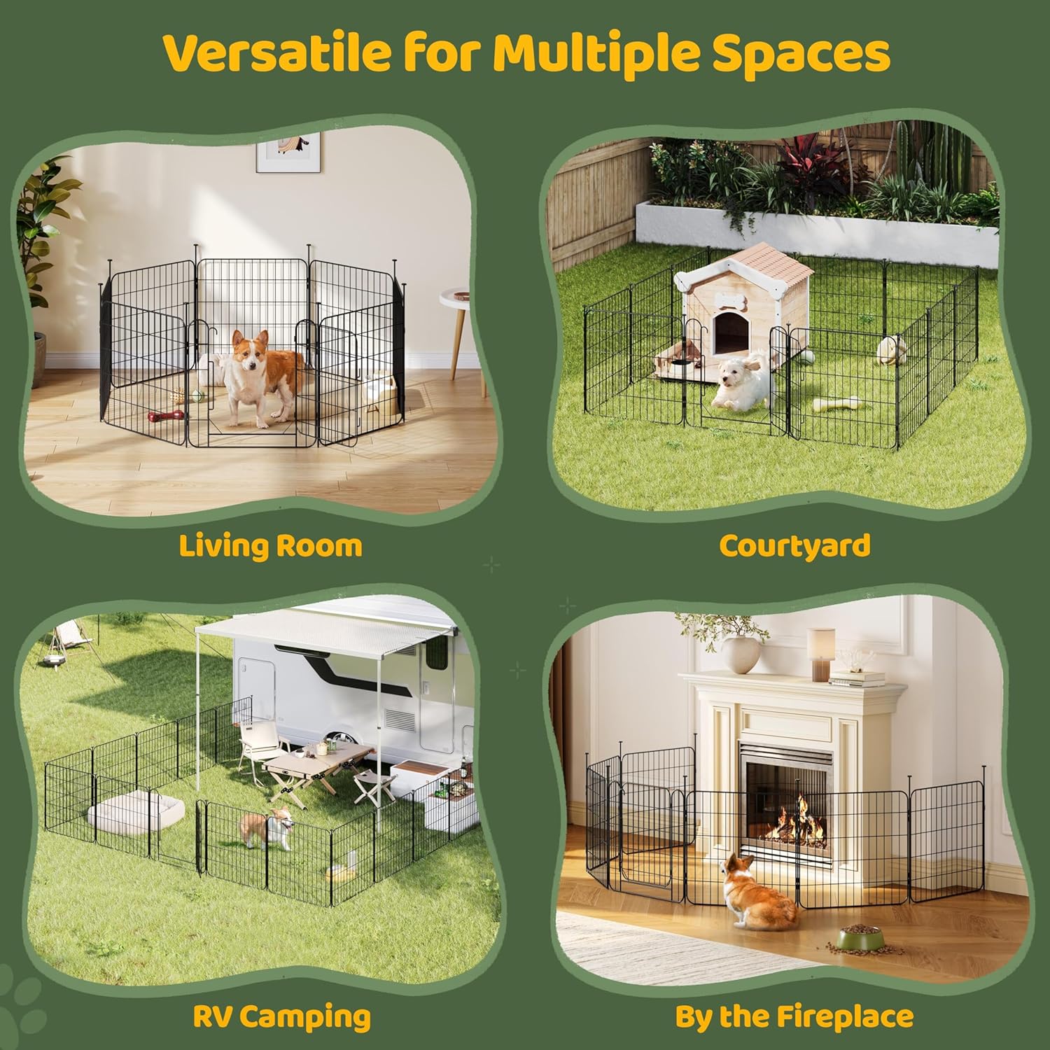 Thumbnail 5 de Yaheetech 16 Paneles Parque para Perros 60 x 60 cm