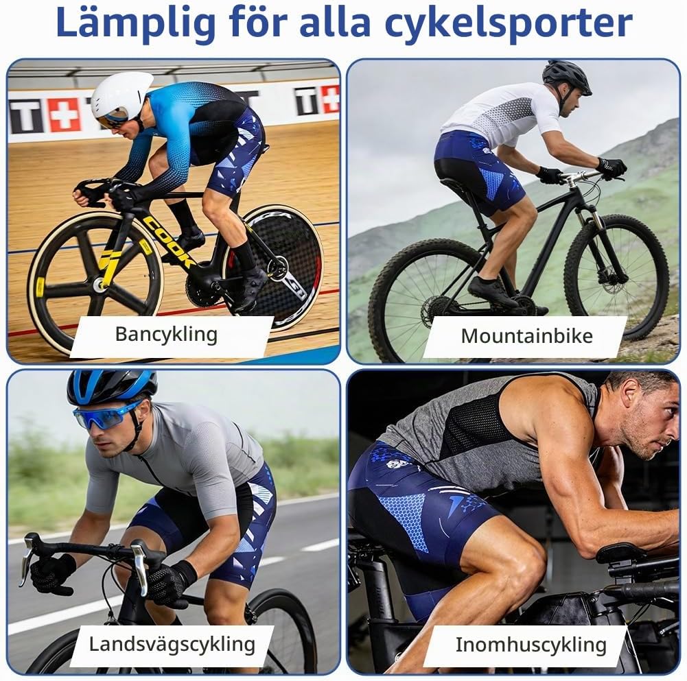 Thumbnail 6 de BSBUY cykelshorts för herr med 5D-geldyna, fickor och snabbtorkande stretch
