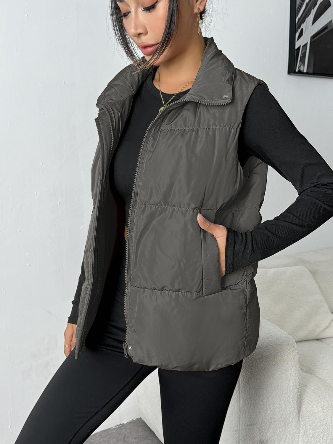 Thumbnail 2 de Zeagoo Women Puffer Vest Lightweight S with Pockets