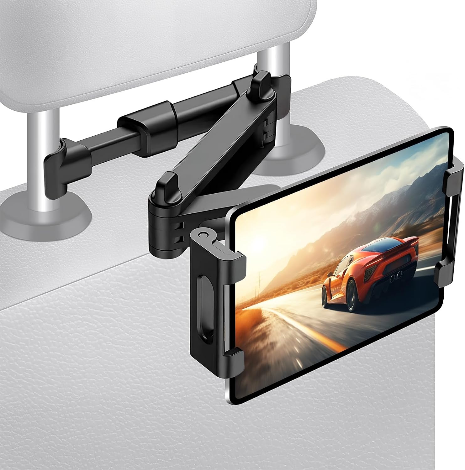 Detalle de Marjoramy Car Headrest Tablet Holder with 360° Swivel Mount (Universal 4.7–12.9" tablet size)