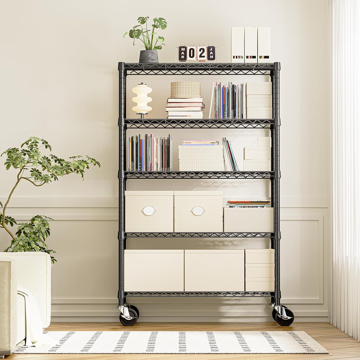 Thumbnail 6 de IZEUK A45120180FKW504 5-Tier Steel Wire Shelving Unit with Adjustable Shelves