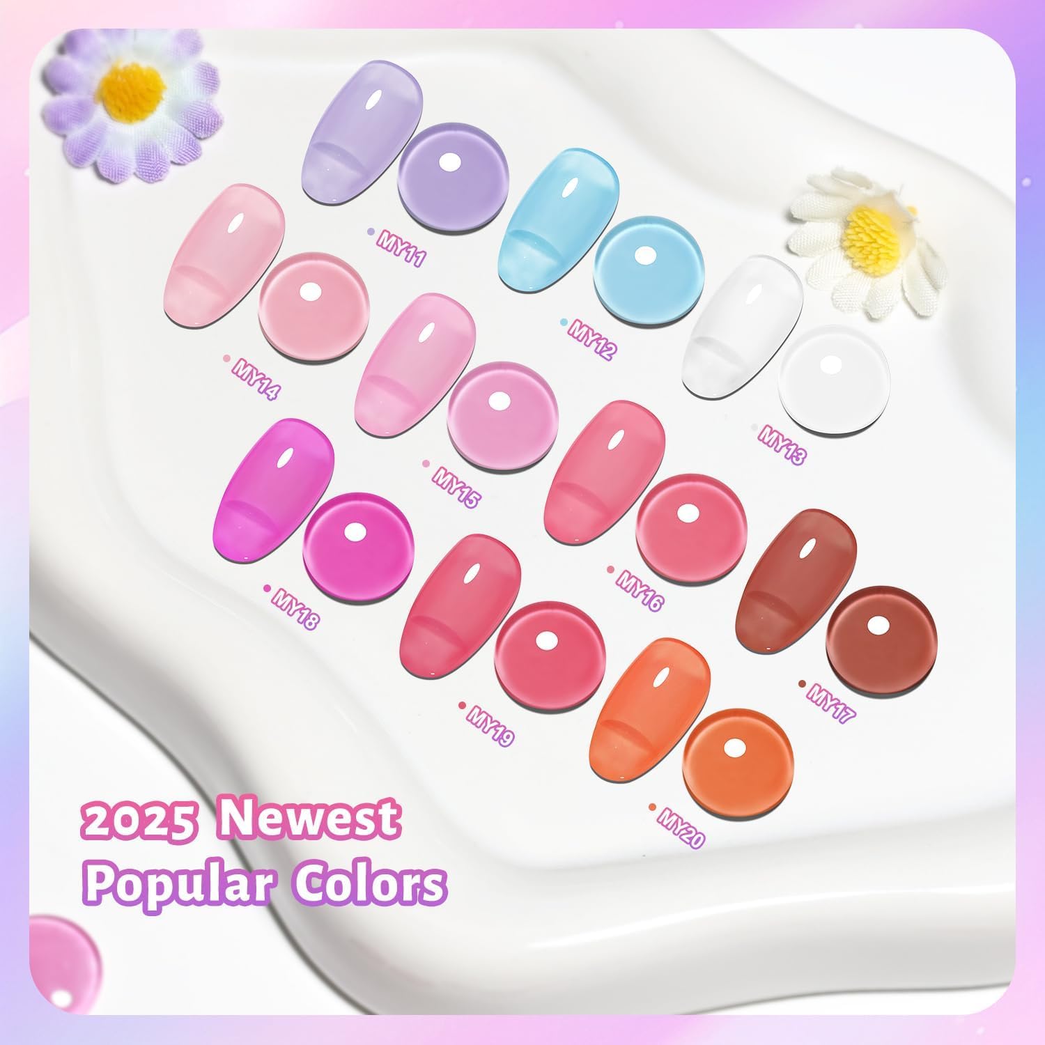 Thumbnail 1 de JODSONE Set Smalto Jelly: 10 Colori con Base e Top Coat, asciugatura rapida e lucentezza alta