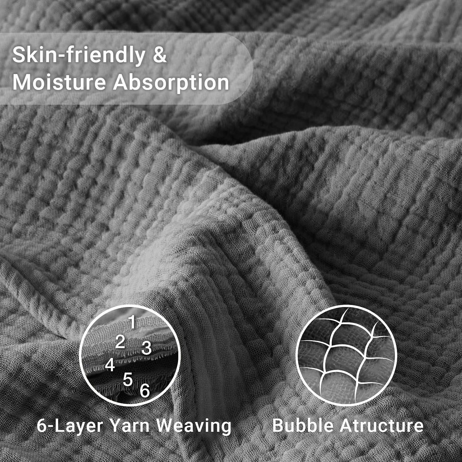 Detalle de Cotton Muslin Blanket, 50 x 70 Inches