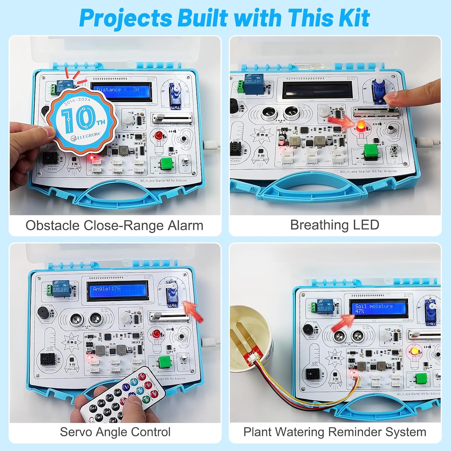 Detalle de ELECROW All-in-one Starter Common Board Kit for Arduino with 15 Sensors and 21 Lessons