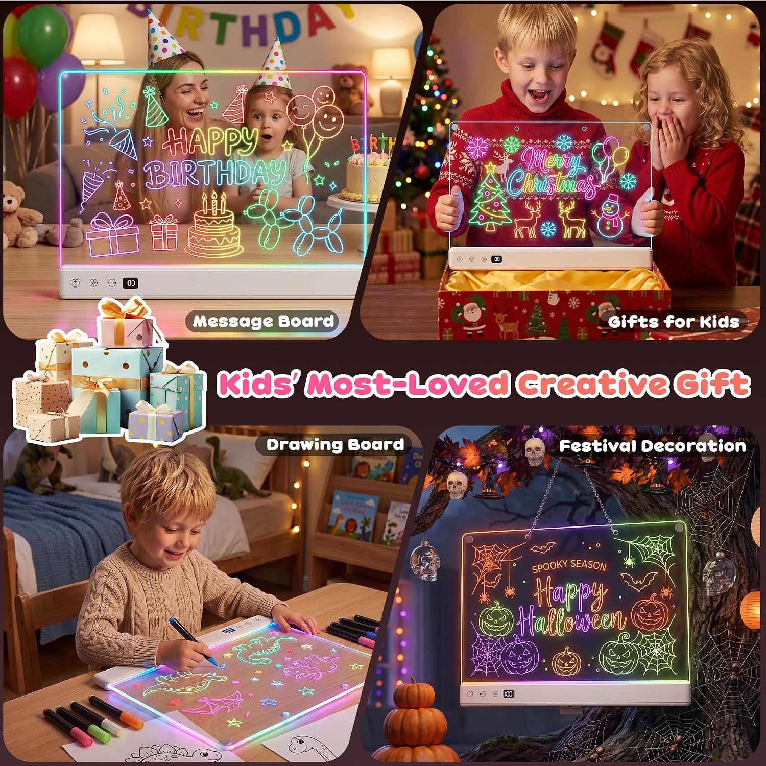 Thumbnail 6 de comzler 16-Inch LED Drawing Board, Rechargeable with 16 Light Modes