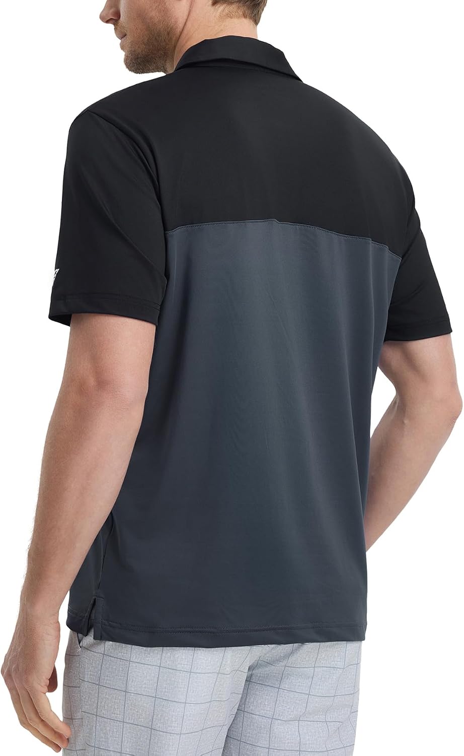 Detalle de M MAELREG Golf Shirts for Men: Dry Fit Performance Polo with Color Block Chest Print