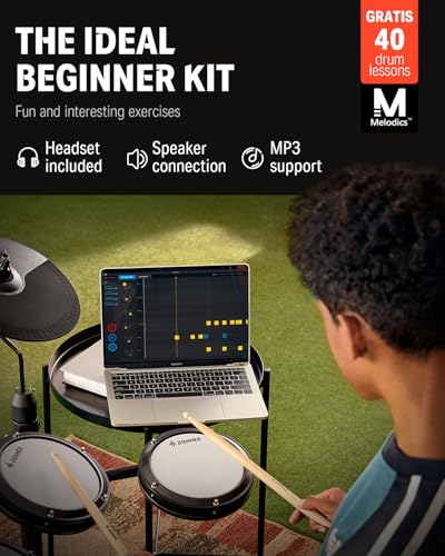 Detalle 2 de Donner DED-80 Electric Drum Kit: Practical starter set with mesh pads andMelodics lessons
