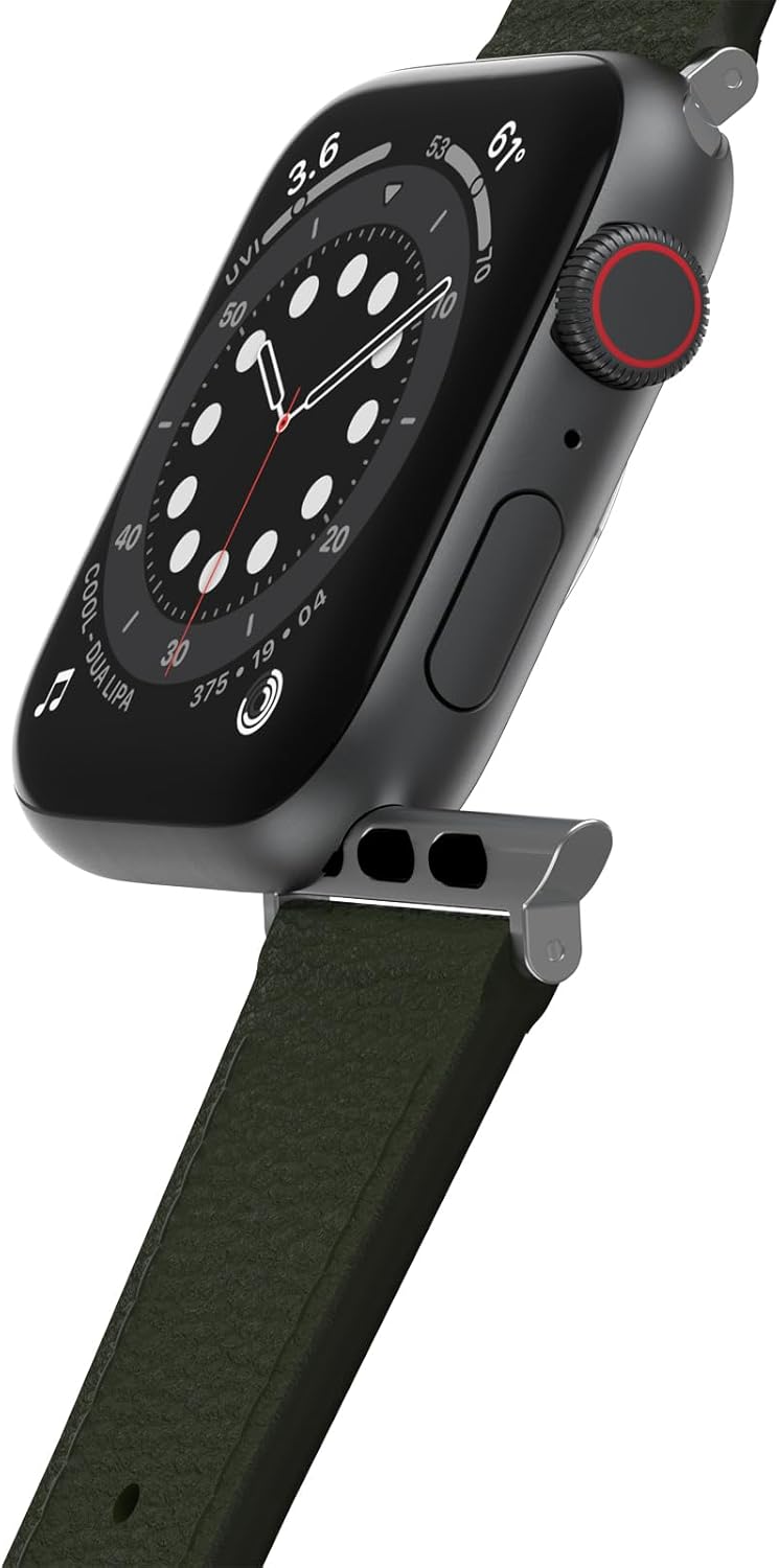 Detalle de OtterBox Symmetry Cactus Leather: cinturino verde per Apple Watch 44/45/46mm