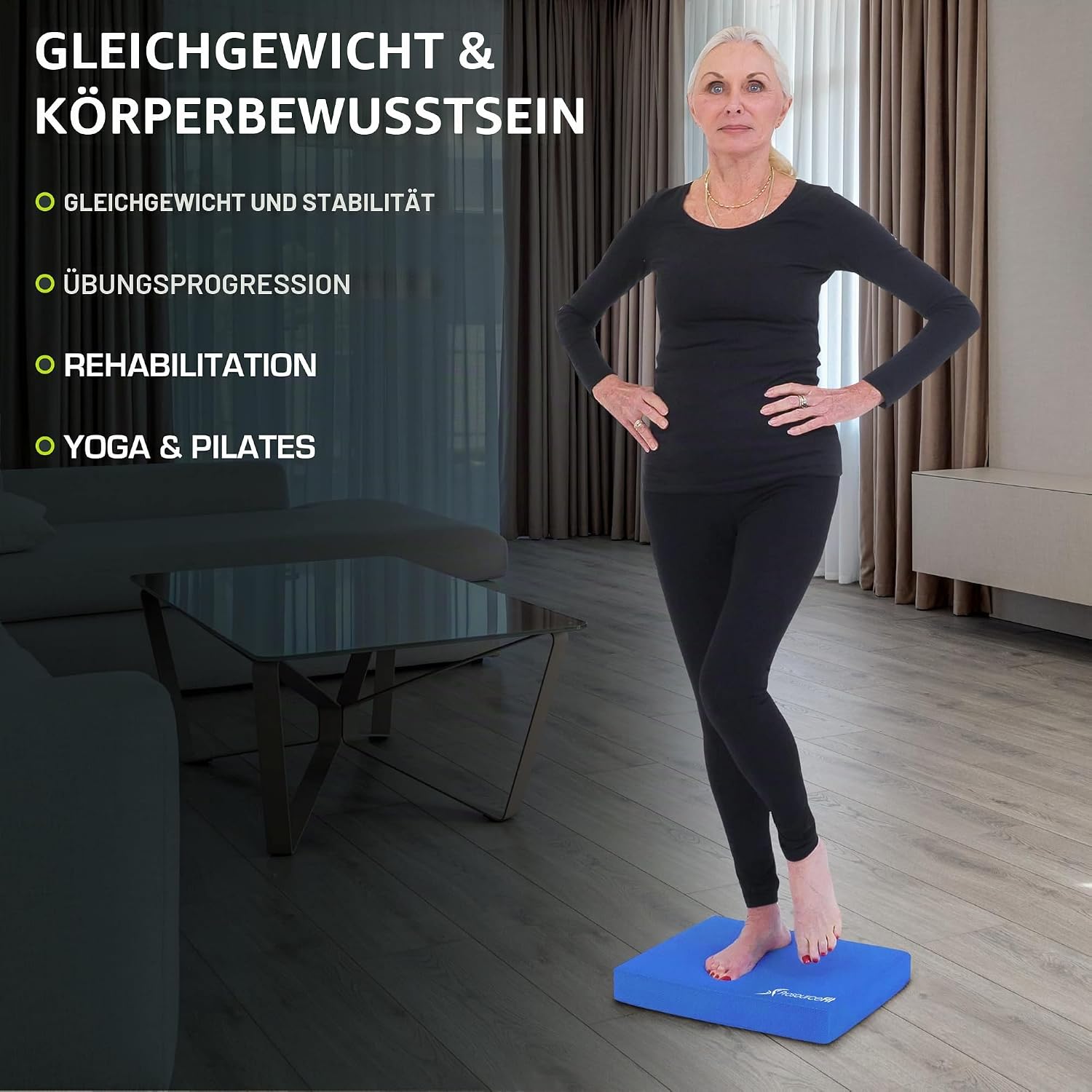 Thumbnail 4 de ProsourceFit Übung Balance Pad mit rutschfestem Schaumstoff & Knieschonern für Fitness, Yoga und Physiotherapie