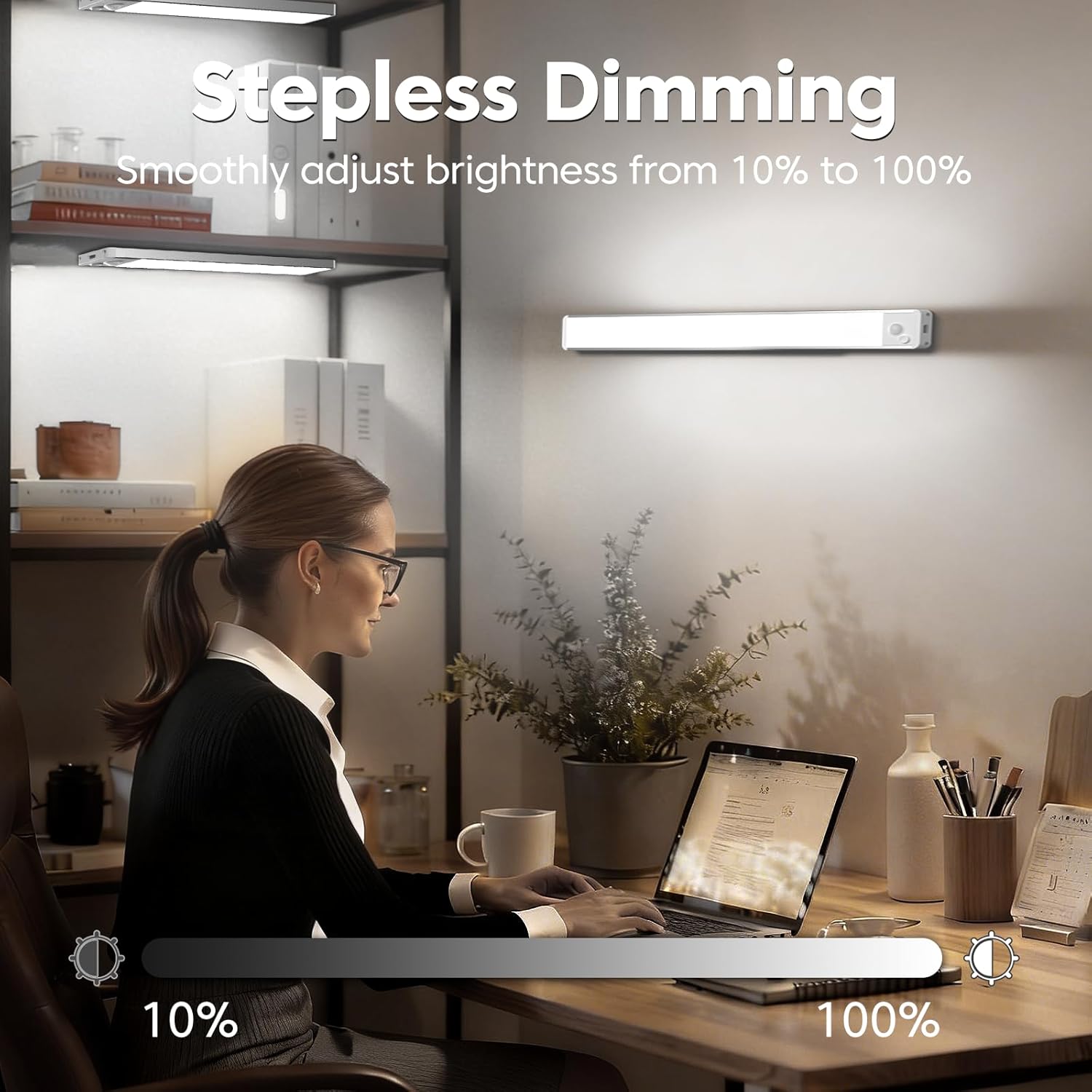 Thumbnail 6 de 40cm Under Cabinet Kitchen Lights with Motion Sensor – 3 Colour Temperatures, 2500mAh USB-C Rechargeable (3-Pack)