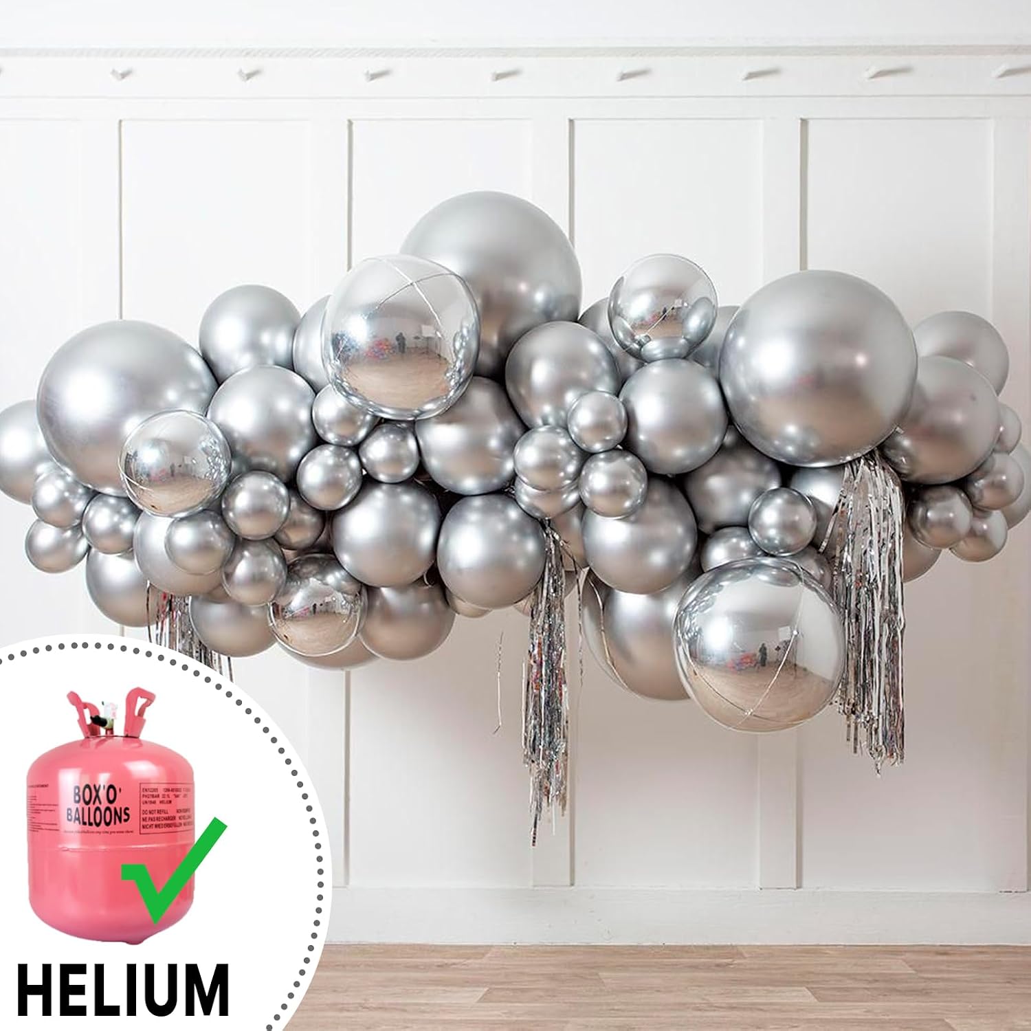 Thumbnail 3 de PartyWoo Metallic Silver Balloons (36-inch), 4-Pack Jumbo Chrome-Style for Graduation, Wedding, Baby Shower & More