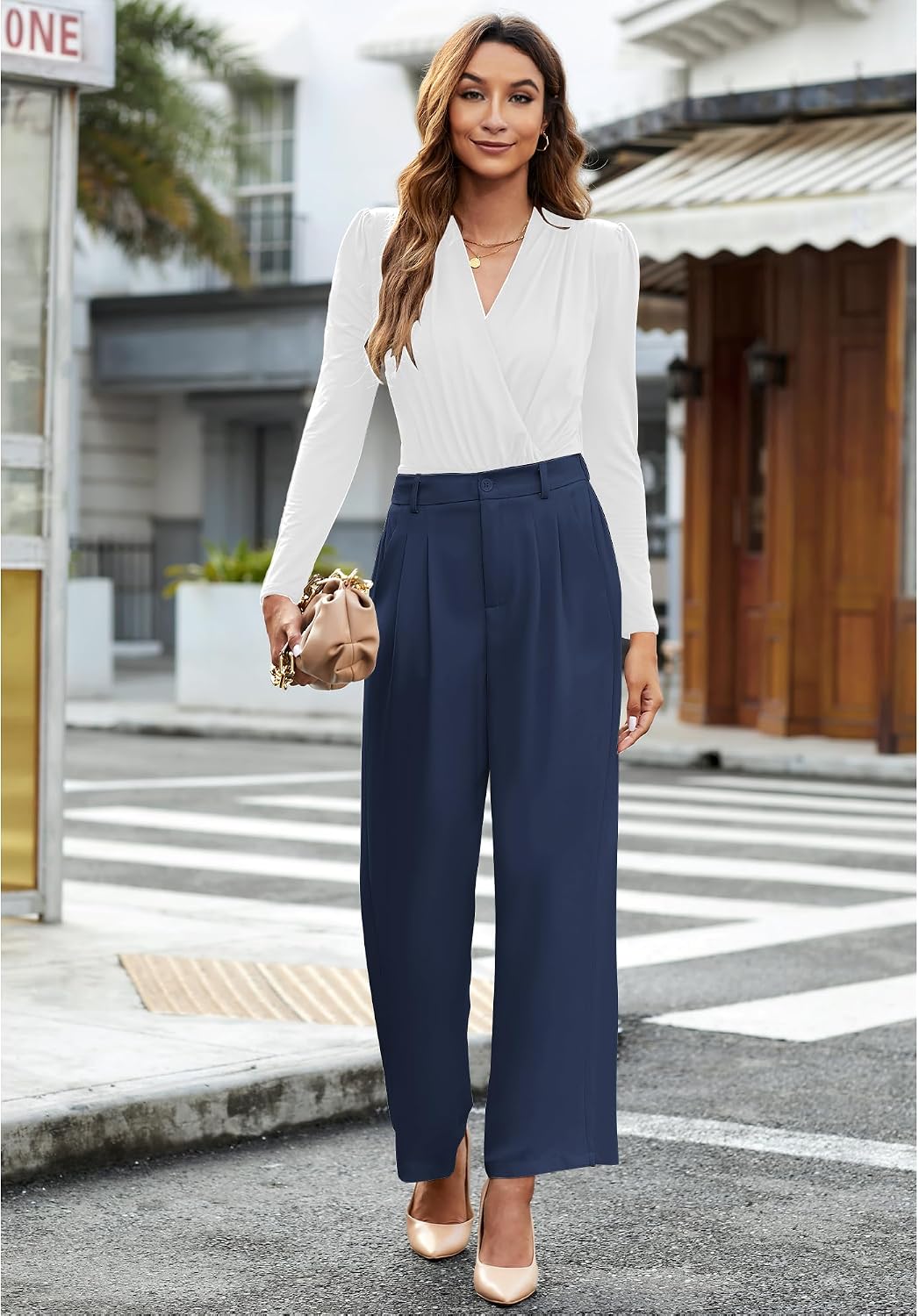 Thumbnail 6 de GRAPENT Women's Wide-Leg Pants, Polyester
